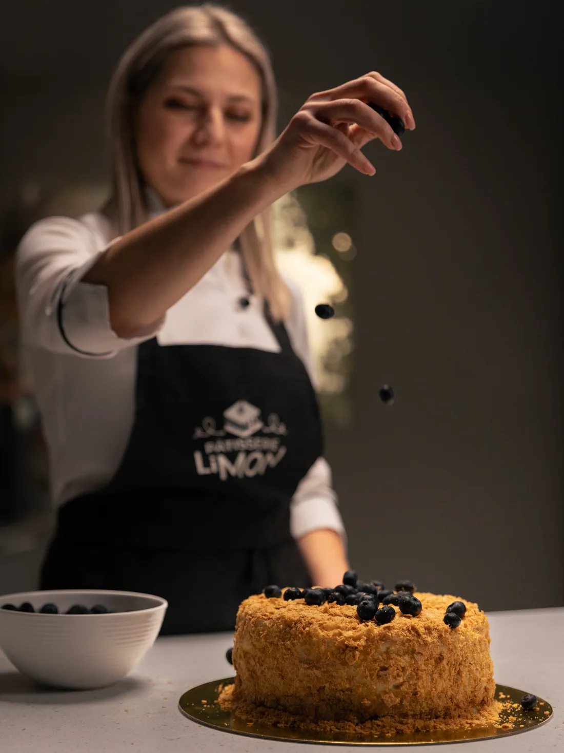 LiMon signature cakes — honey cake, Napoléon, and meringue roulade